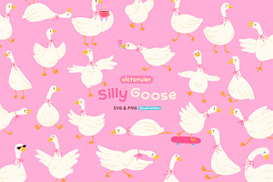 Silly Goose Character Illustrations, an Animal Illustration by Victoruler
