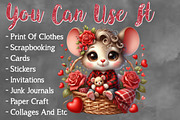 Valentine Cute Mice Clipart Bundle, a Seasonal Illustration by Craft Nest (Thumbnail 5 of 5)