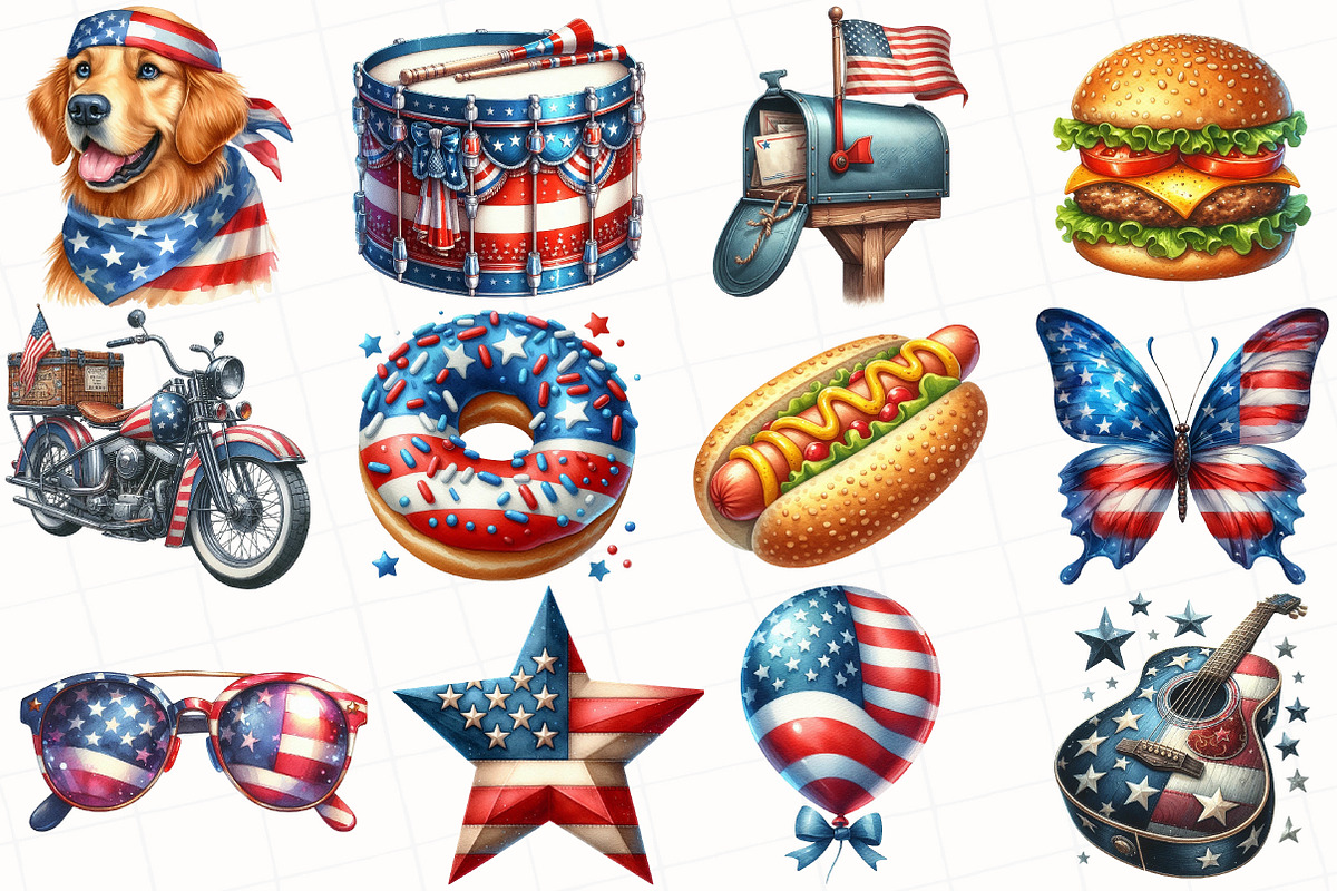 The Great American Clipart Set, an Illustration by OK Design (Photo 2 of 5)