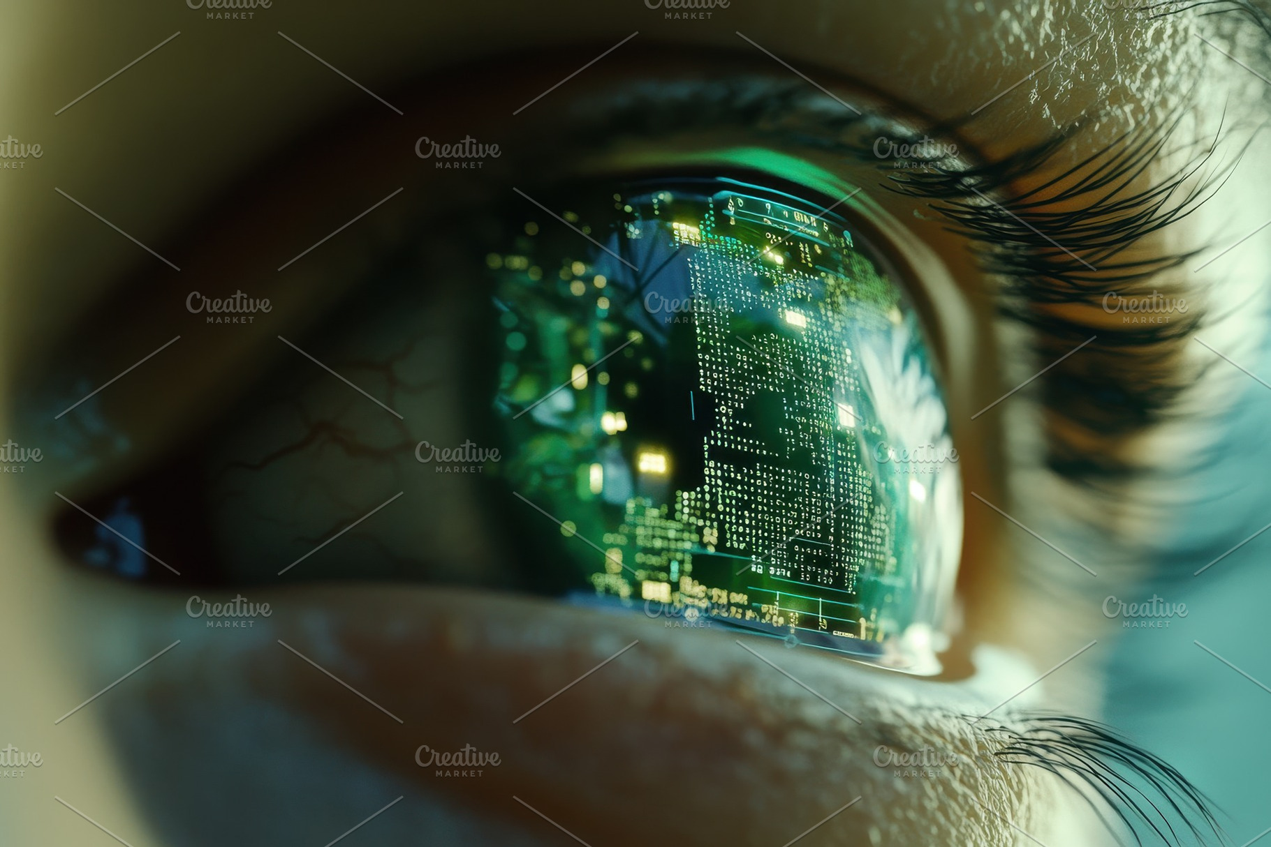 Futuristic eye enhances reality, a Photo by Pavel_design