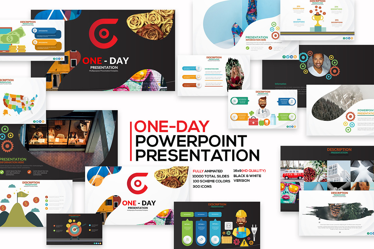 One-Day Powerpoint Presentation, a Presentation Template by Graphicgo