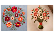 Embroidered Flower Background, a Background Graphic by IrySha (Thumbnail 3 of 6)