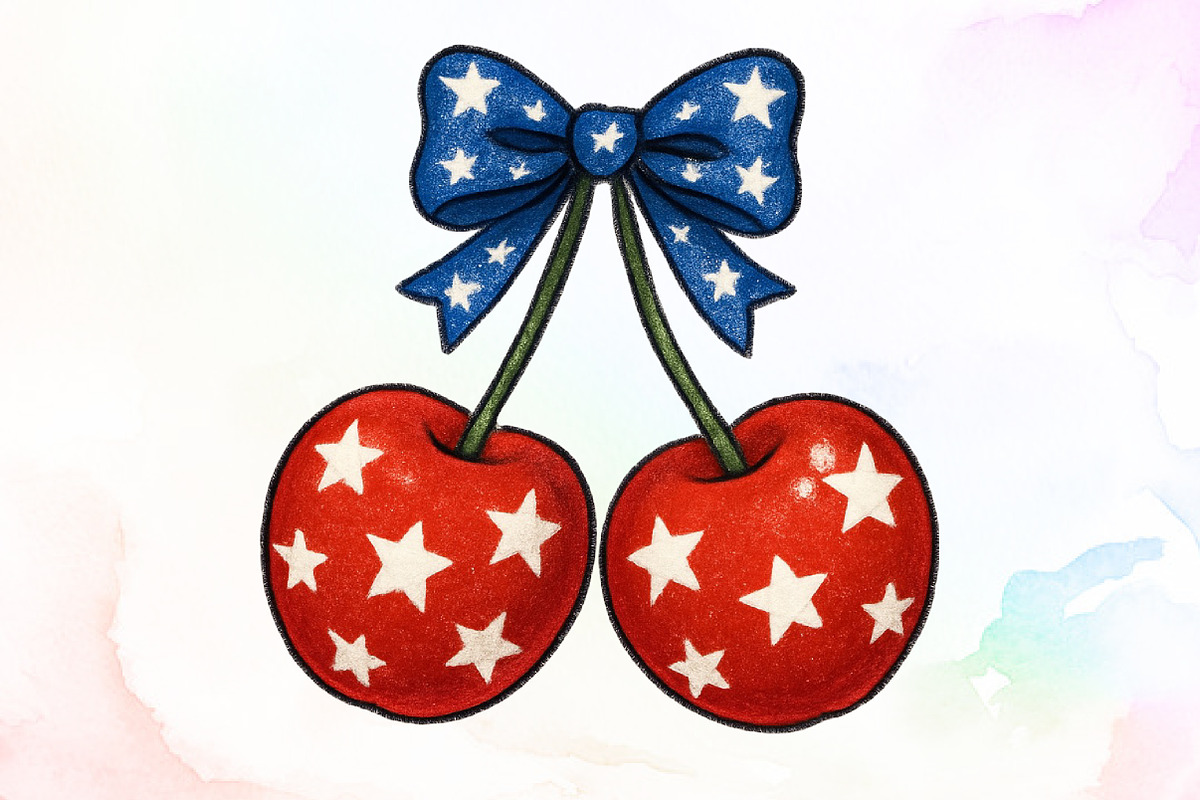 4th of July Coquette Cherry Bow, an Illustration by Sublimation Artist (Photo 5 of 9)
