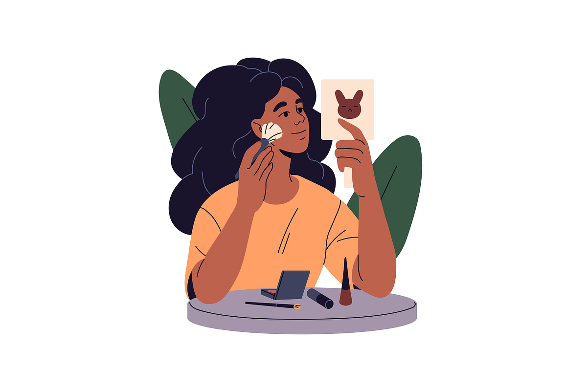 Girls doing makeup, skincare set, a Person Illustration by PaperTrident (Photo 2 of 8)