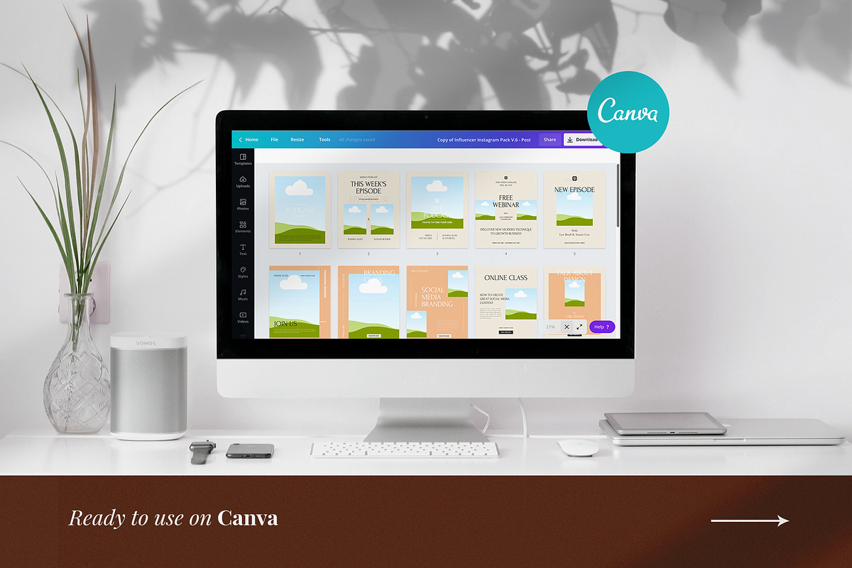 Influencer Instagram Pack | PS CANVA, a Social Media Template by Visuel Colonie® (Photo 3 of 18)