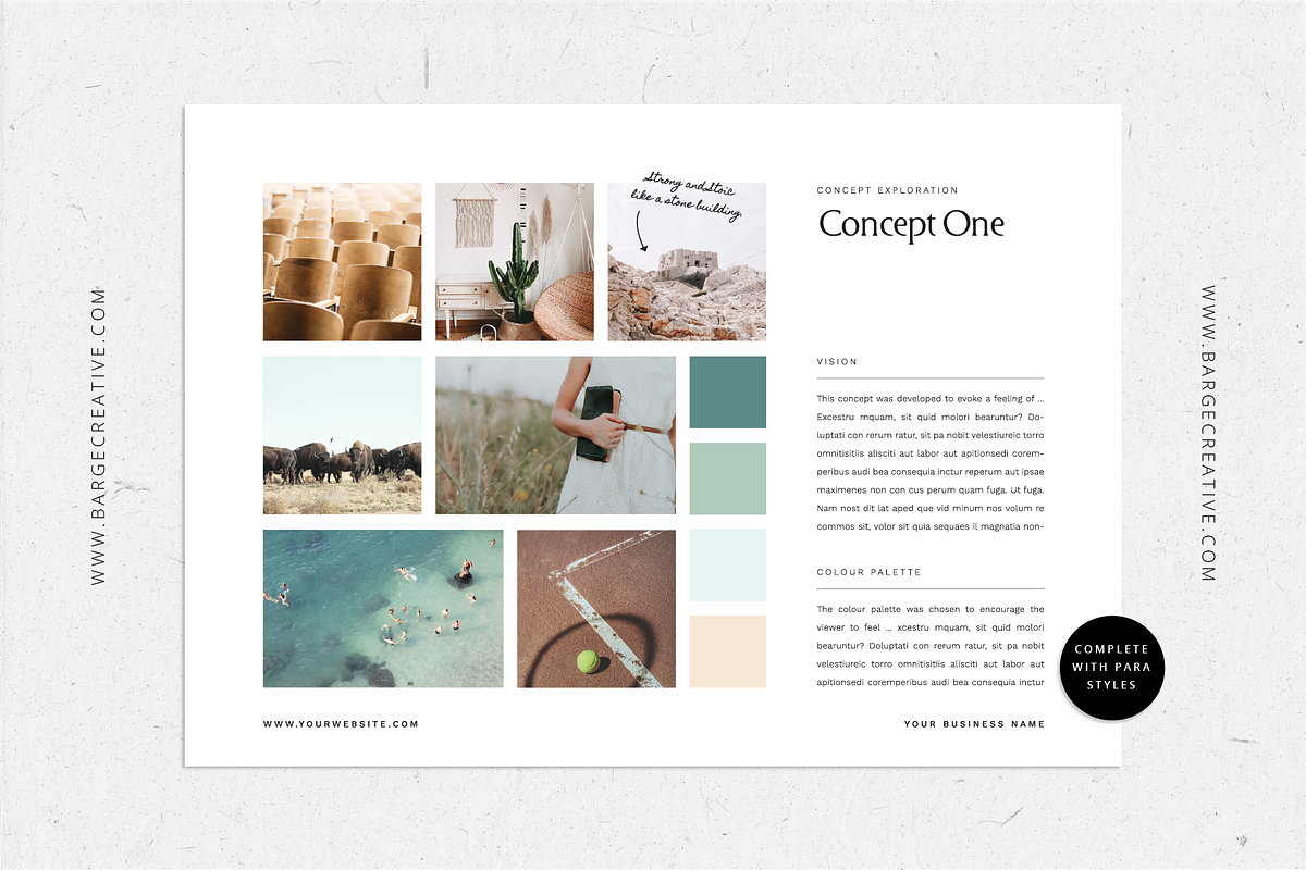 InDesign Concept Moodboard Template, a Presentation Template by bargecreative (Photo 3 of 4)