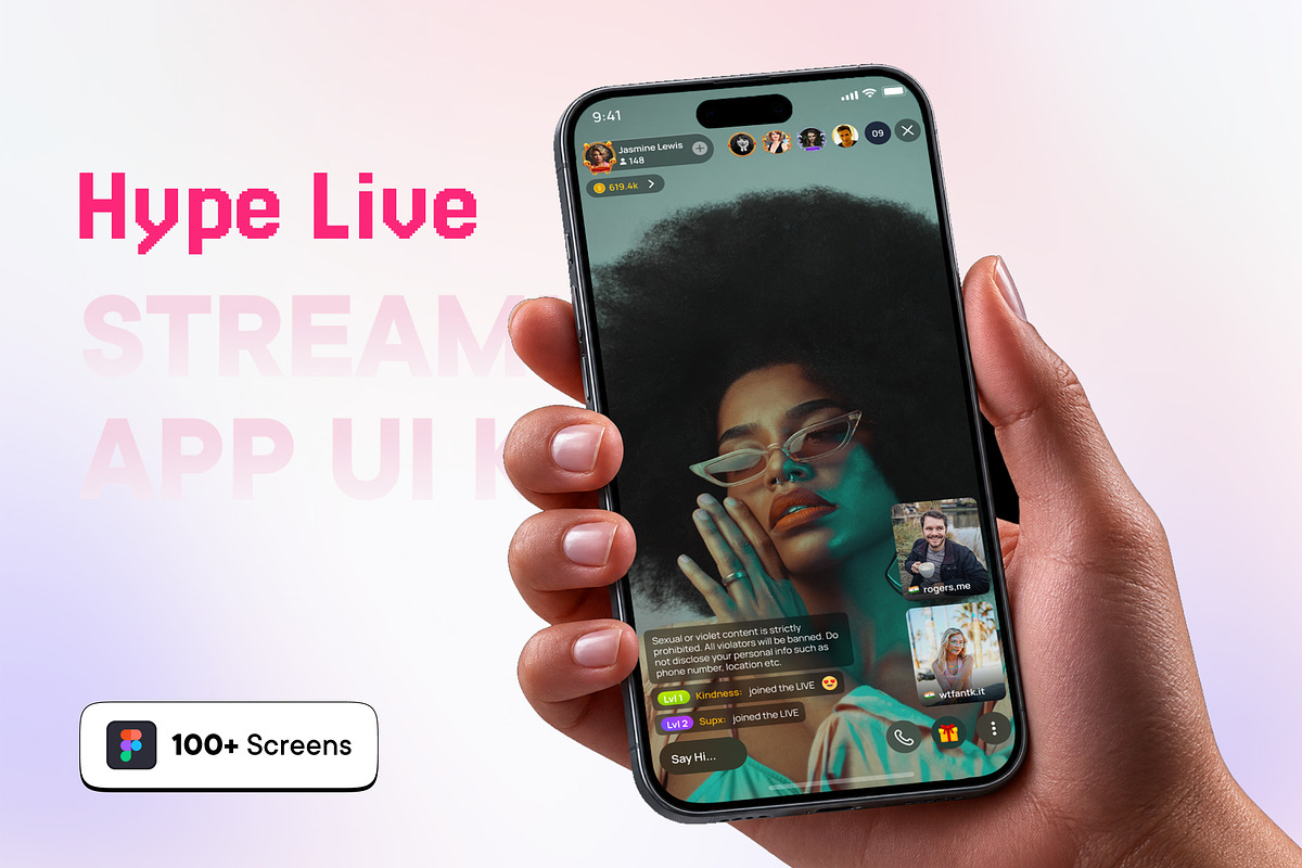 Hype Live Streaming App UI Kit, an App Template by SyalUIUX (Photo 1 of 6)