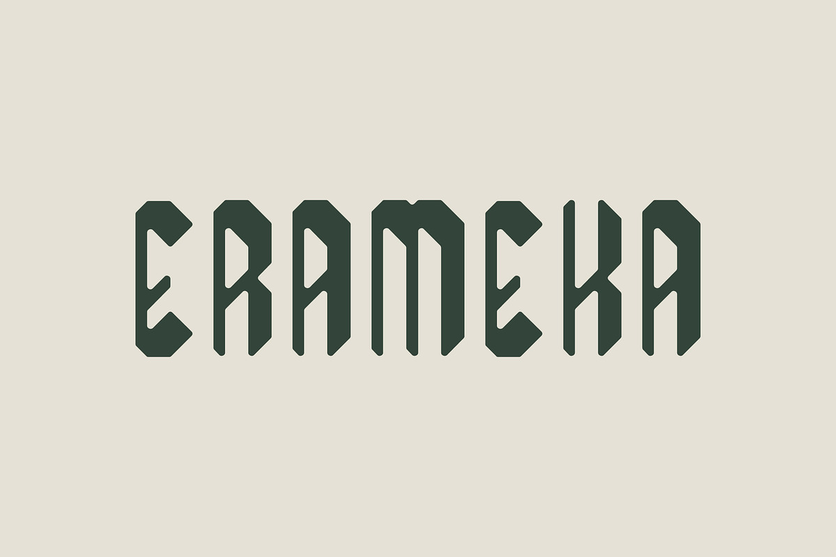 Erameka -Logo Typeface, a Sans Serif Font by 3ab2ou (Photo 1 of 3)