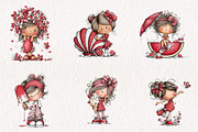 Whimsical Summer Girls Clipart, an Illustration by CreationArt (Thumbnail 6 of 7)