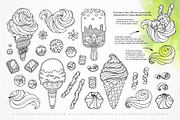 Ice Cream. Graphic illustrations set, a Decorative Illustration by Color and Decor (Thumbnail 2 of 4)