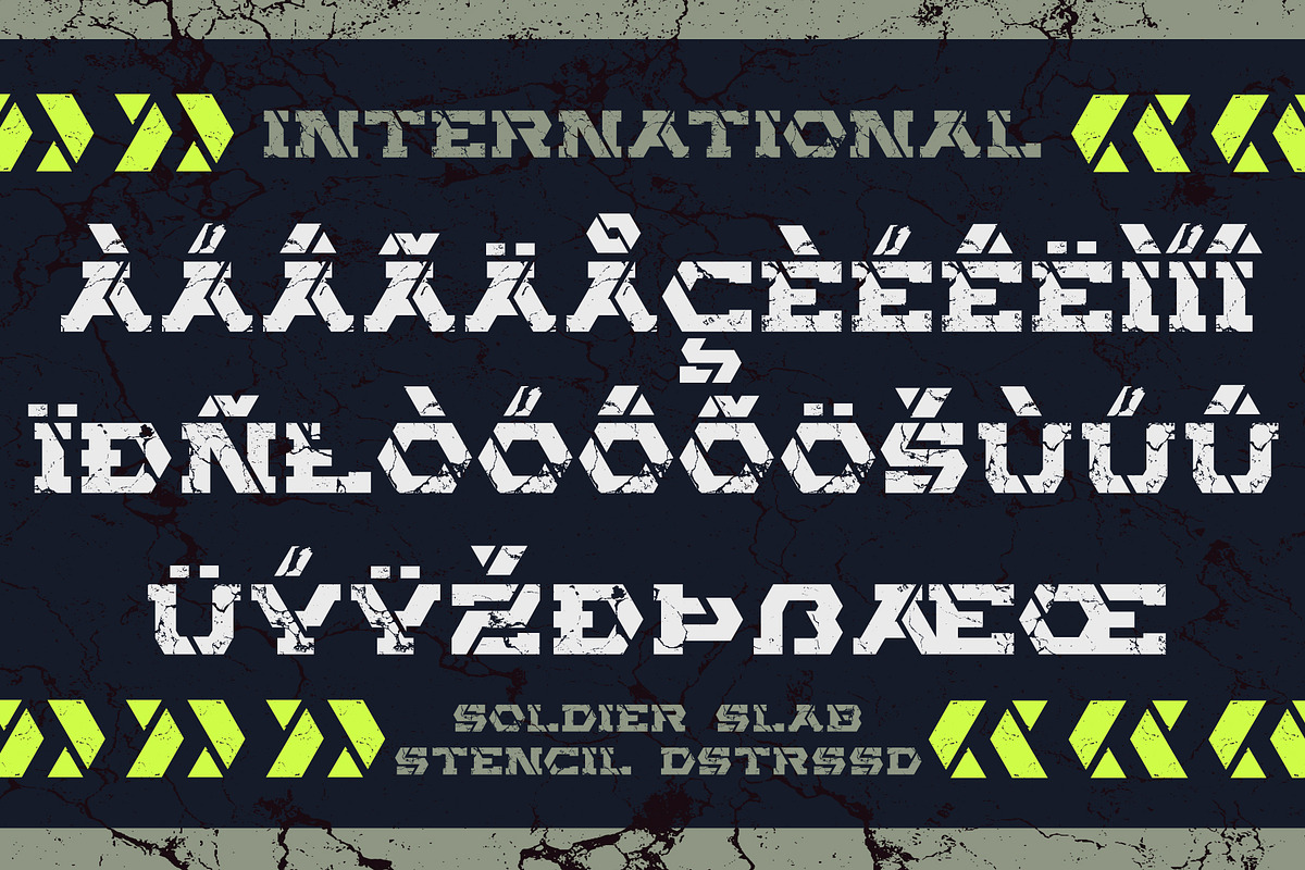 Soldier Slab Stencil Font Duo, a Slab Serif Font by Alphabet Agency (Photo 8 of 8)