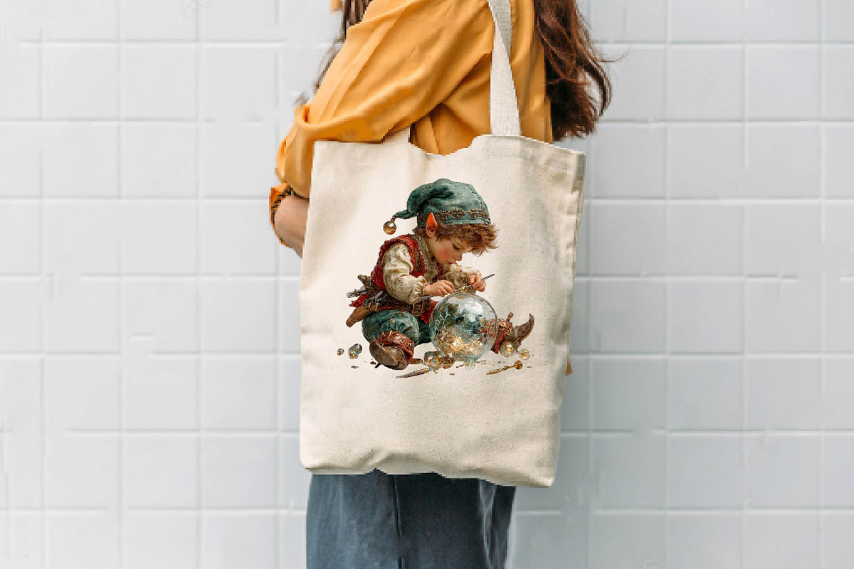 Whimsical Christmas Little Worker, a Seasonal Illustration by CreationArt (Photo 7 of 7)