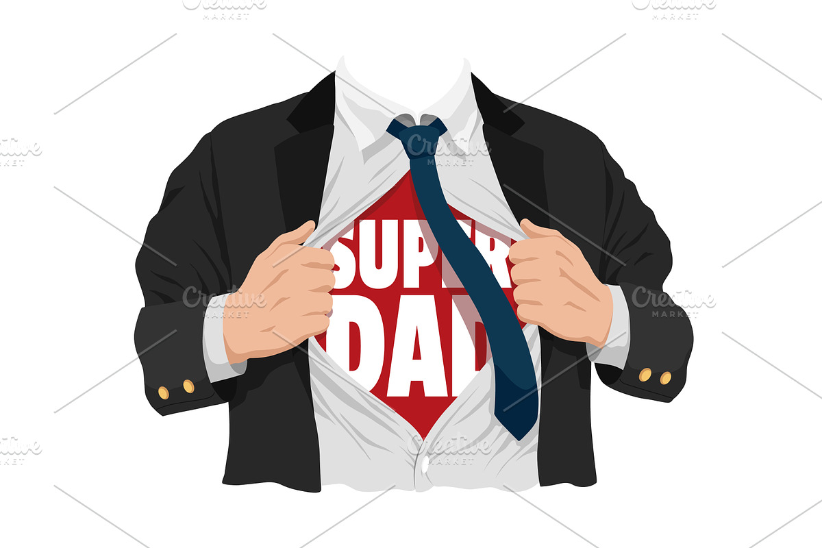 Opening shirt superhero, a Person Illustration by Things for designers