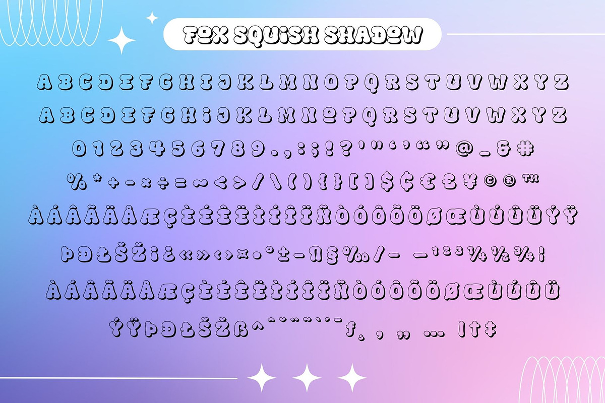 Fox Squish: 4 Font Styles, a Symbol Font by Fox7 By Rattana (Photo 12 of 14)