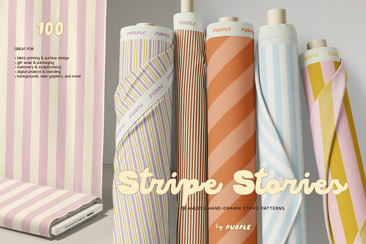 Stripe Stories: Seamless Patterns, a Pattern Graphic by Purple (Photo 1 of 14)