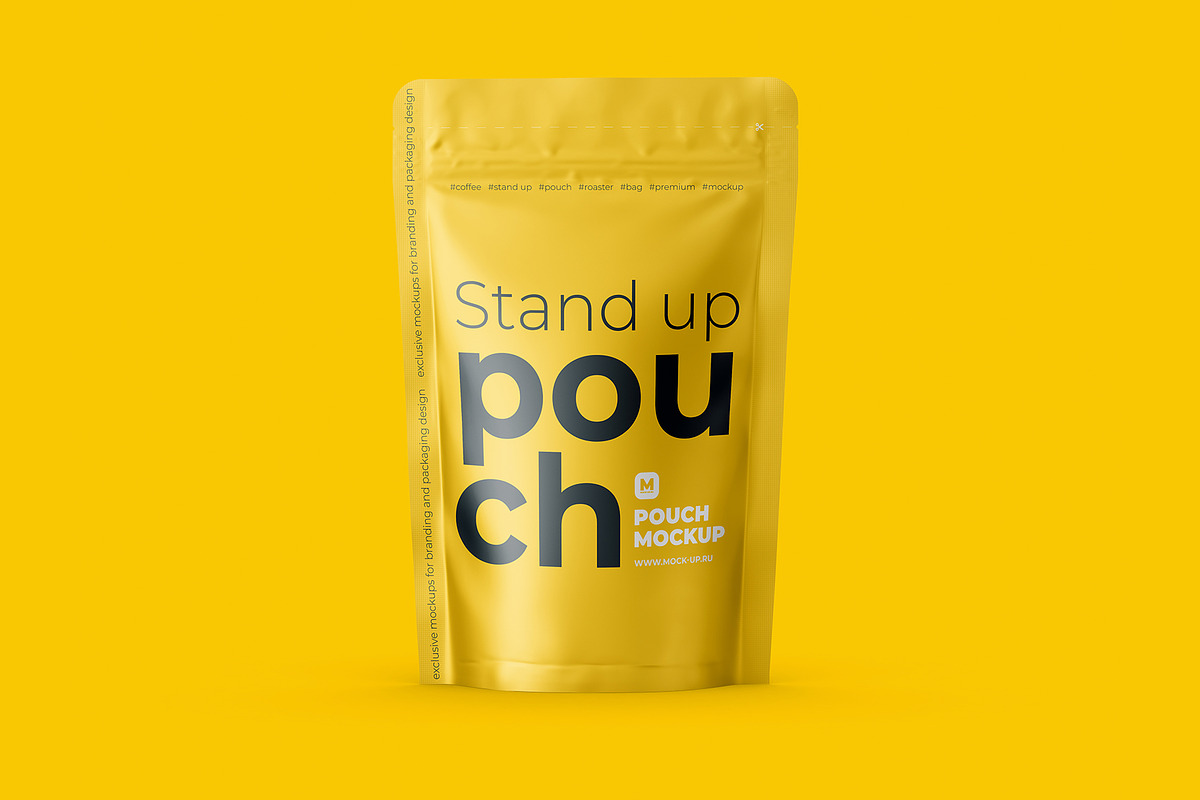 Stand Up Pouch Mockup Front view, a Cups & Container Mockup by easymock (Photo 7 of 12)