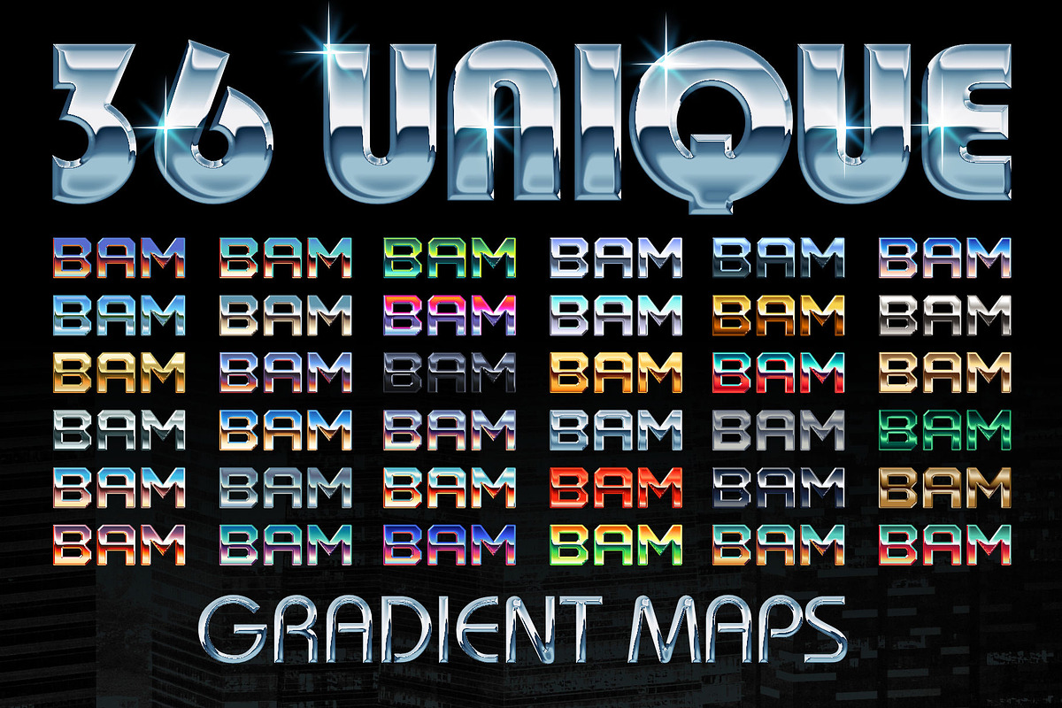 Heavy Metal Chrome Layer Styles, a Layer Style Add-On by PixelMoshpit (Photo 4 of 5)