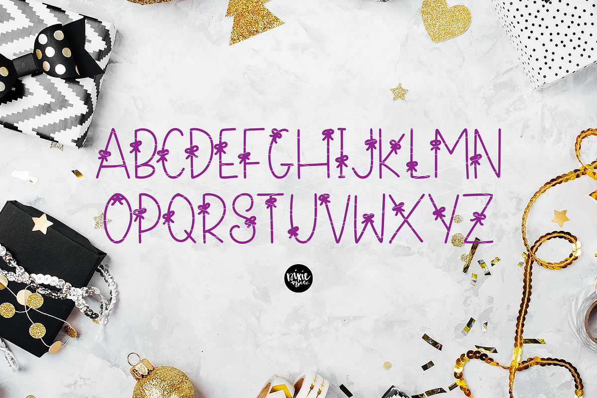 TIME FOR PRESENTS Ribbon Font preview 3