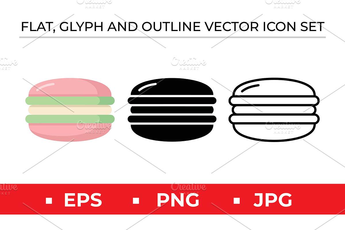 Macaron Icon Set Vector, an Outline Icon by Artonix (Photo 1 of 2)