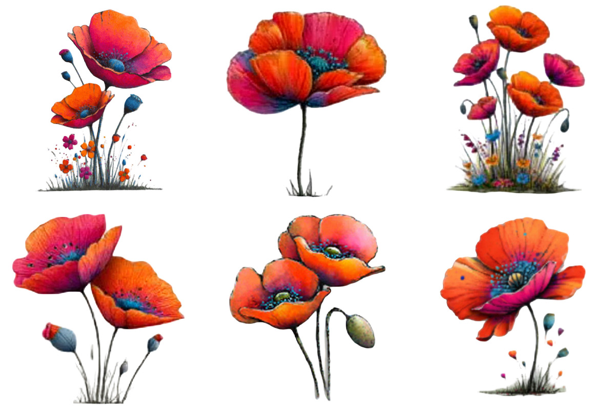 Spring Meadow Poppies Clipart, an Illustration by Designking (Photo 2 of 5)