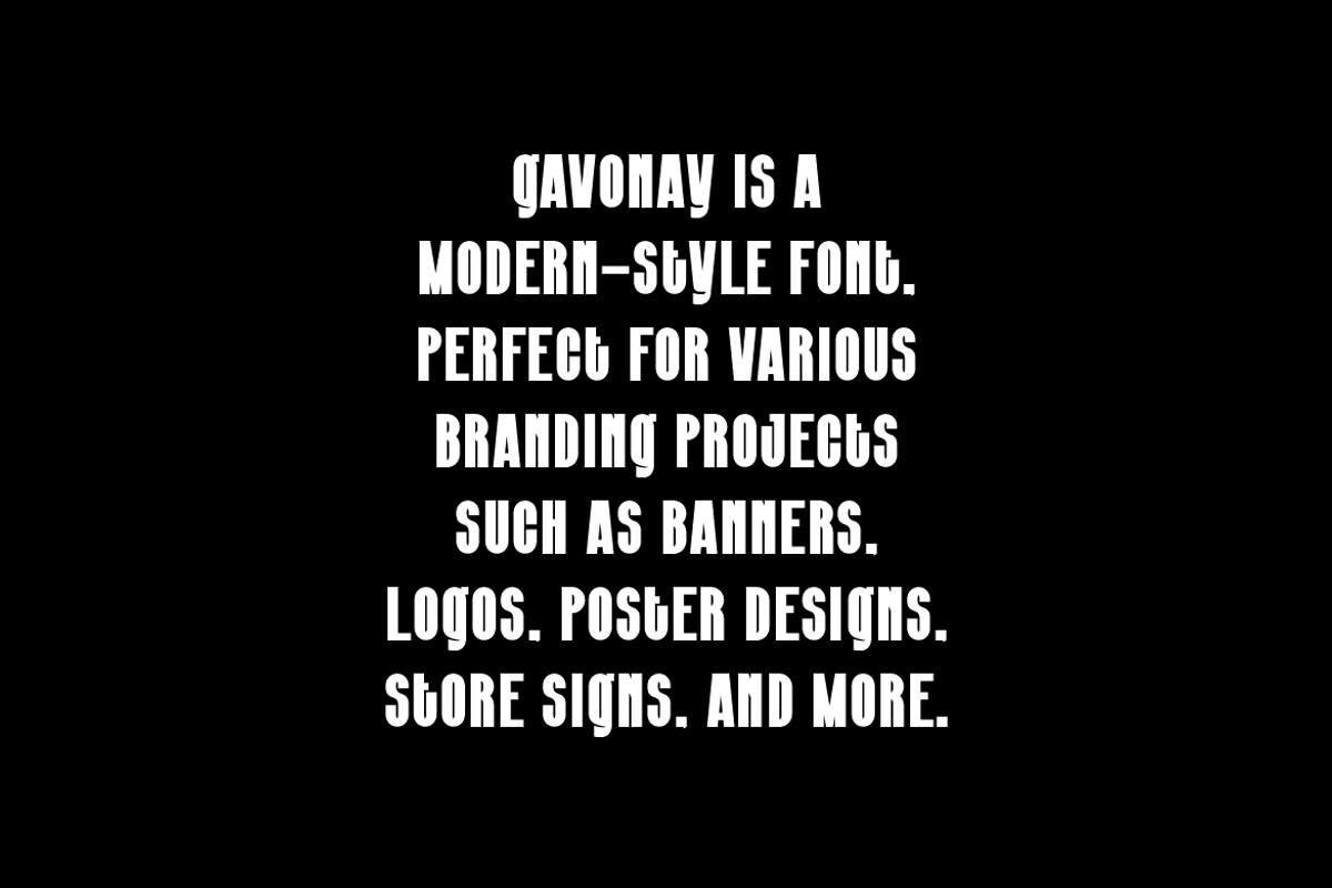Gavonay - Modern Font, a Sans Serif Font by Iqsiart Studio (Photo 5 of 7)
