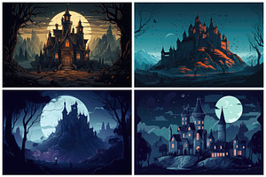 20 Haunted Castle Illustrations