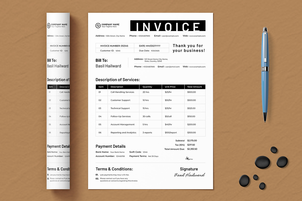Invoice Template, a Stationery Template by ContestDesign (Photo 1 of 3)