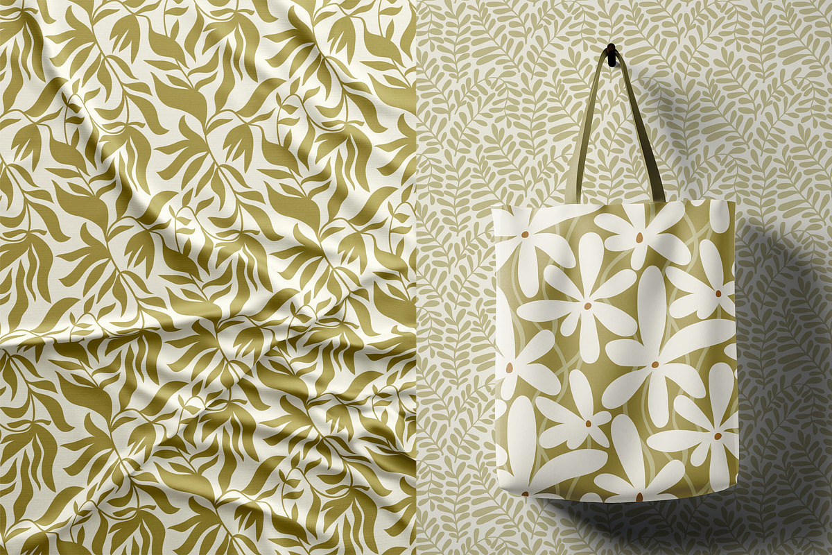 15 floral olive green patterns, a Pattern Graphic by pineart (Photo 4 of 4)