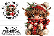 Plaid Christmas Cow PNG Clipart, a Seasonal Illustration by Canvas Craft (Thumbnail 1 of 10)