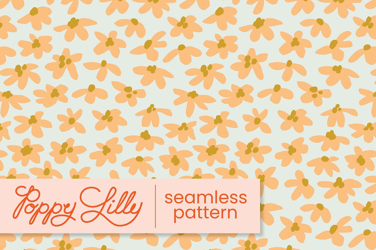 Peachy Florals Seamless Pattern, a Pattern Graphic by Poppy Lilly