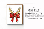 Christmas Reindeer Coquette Bow Png, an Illustration by Libby Wishes (Thumbnail 2 of 6)