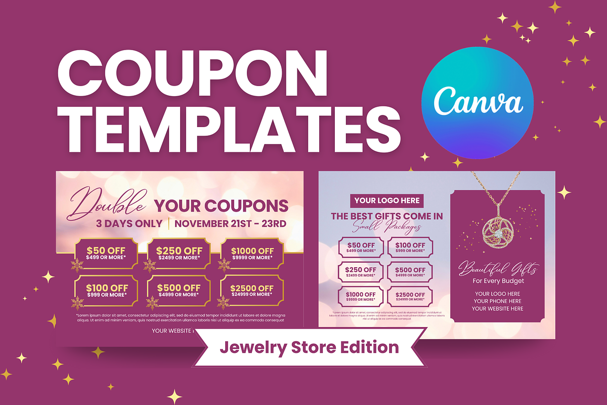 Jewelry Store Coupon Templates, a Card Template by ShayMadeWhat (Photo 1 of 3)