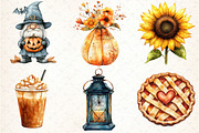 Watercolor Halloween & Fall Clipart, an Illustration by DreamCafeArt (Thumbnail 3 of 7)