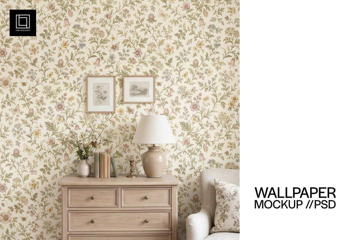 Farmhouse Wallpaper Mockup PSD, a Household Mockup by 1001 mockups (Photo 1 of 10)