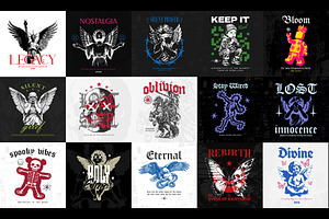 50 Streetwear T-Shirt Designs Bundle