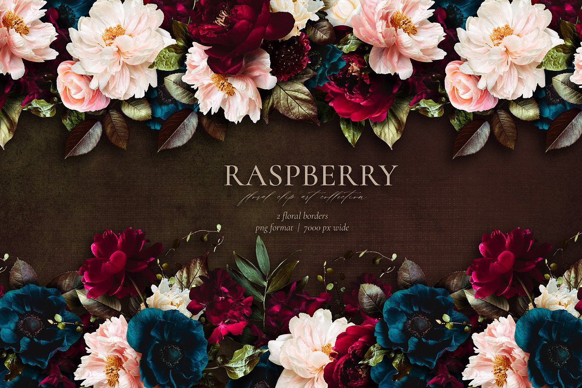 Raspberry Floral Clip Art Collection, an Object Graphic by Eclectic Anthology (Photo 3 of 12)