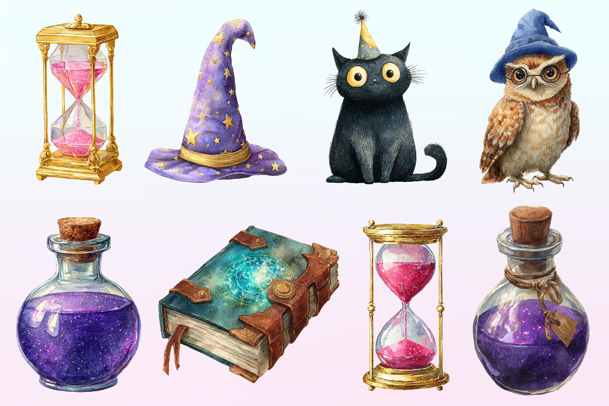 Cute Wizard School Clipart, a Graphic by CitraGraphics (Photo 3 of 4)