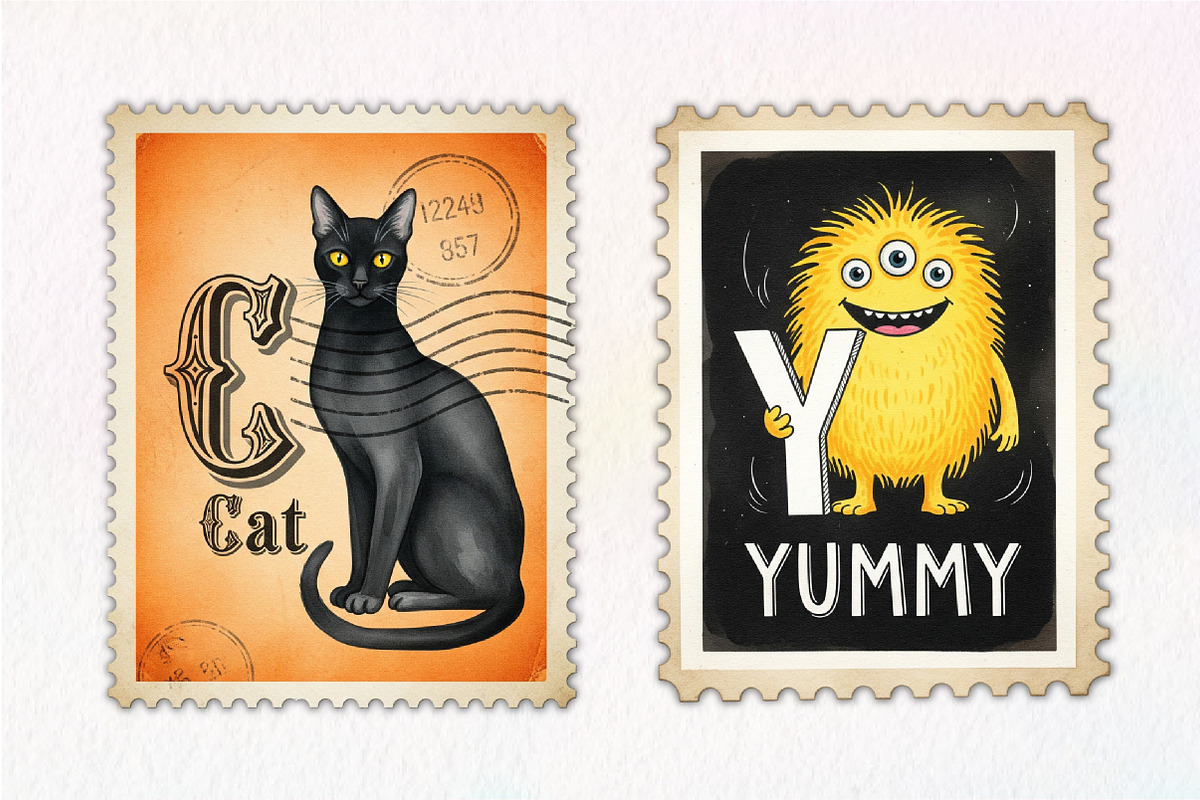 Halloween Postage Alphabet Clipart, an Illustration by Dream Creation (Photo 6 of 6)