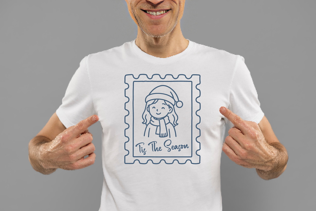 Christmas Girl Stamp PNG, an Illustration by Daily.Designs (Photo 3 of 6)
