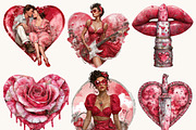 Red Valentine Clipart Bundle, a Seasonal Illustration by BusyDaydesign (Thumbnail 3 of 9)