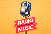 Retro Style Radio Or Concert Poster, an Object Illustration by Black White Mouse Design (Thumbnail 1 of 4)