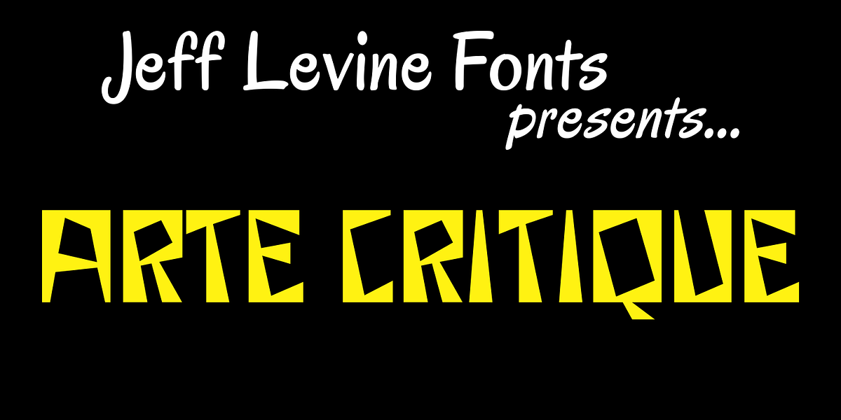 Arte Critique JNL, a Font by Jeff Levine Fonts
