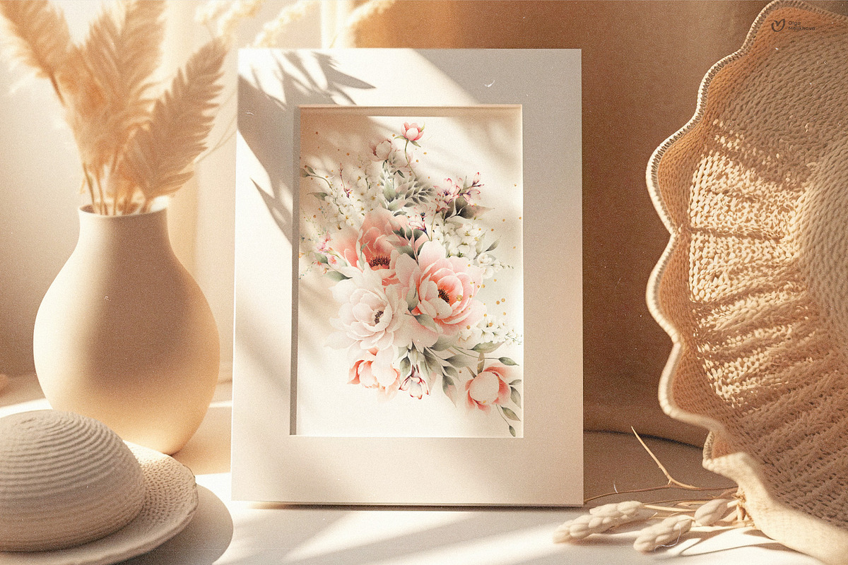 Watercolor Romantic Flowers, an Object Illustration by ollalya (Photo 5 of 8)