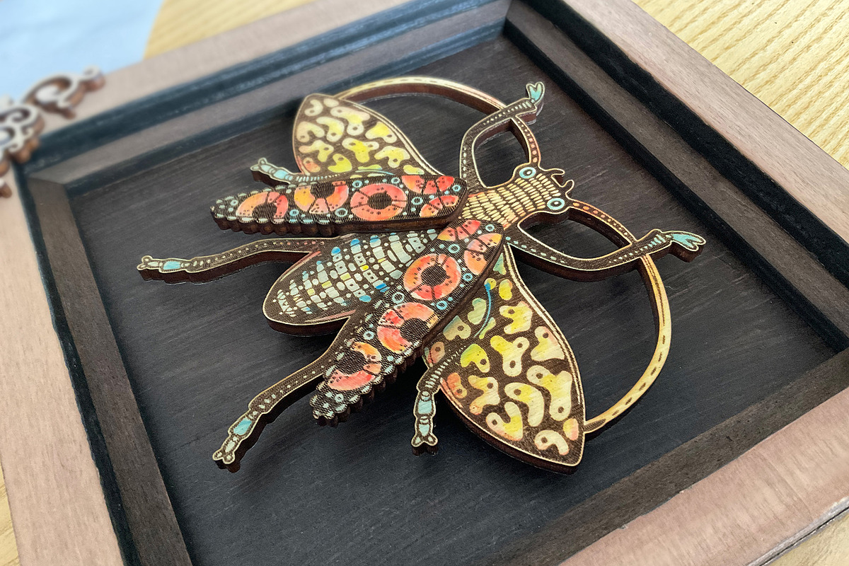 DIY Layered Beetle laser cut file, an Object Graphic by Bubert Art (Photo 4 of 6)