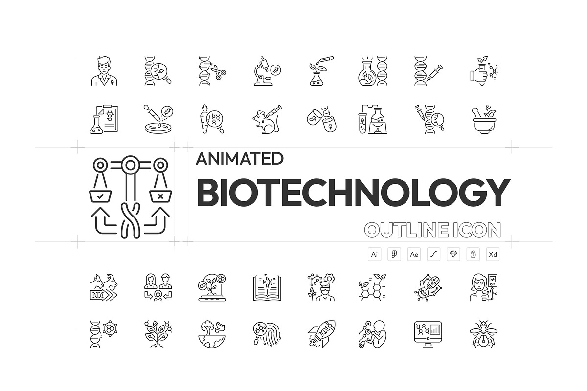 Animated Biotechnology Icons, an Outline Icon by Prosymbols (Photo 1 of 6)
