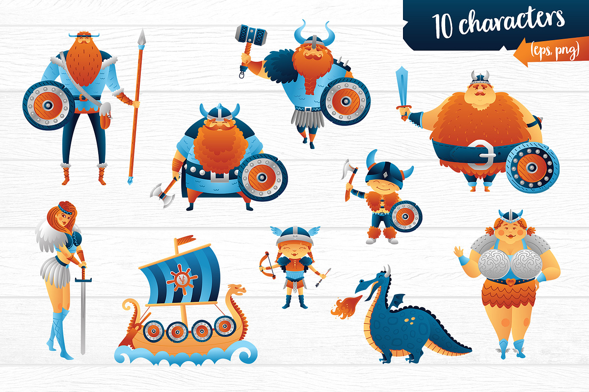 Vikings clipart vector illustration, a Person Illustration by Brandianna (Photo 2 of 6)