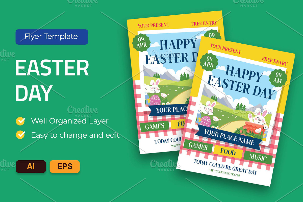 Easter Day Flyer Template, a Design Template by fashionaddict (Photo 1 of 3)