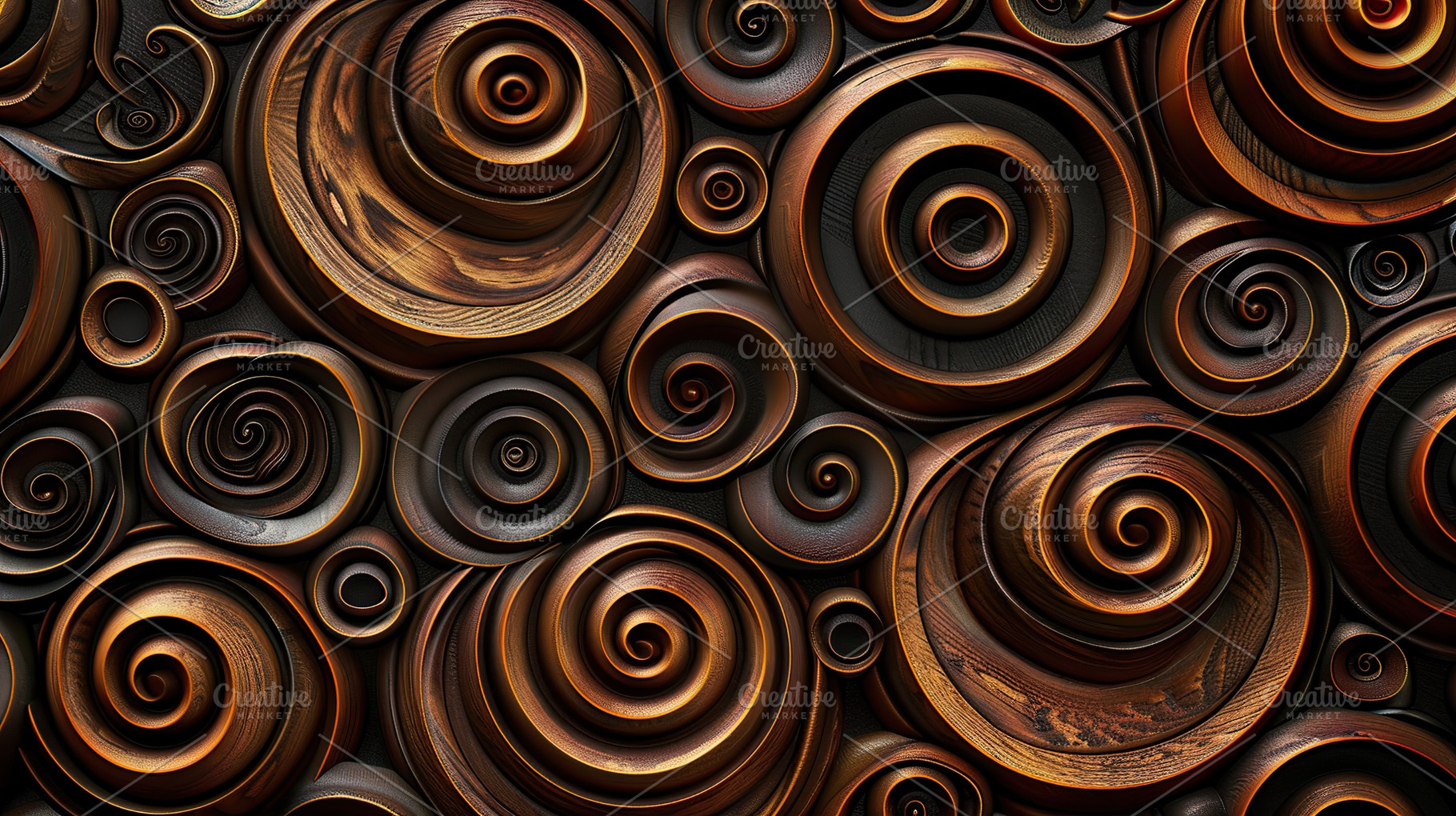 Background of wooden decorative swirls, a Photo by AlyaAnd