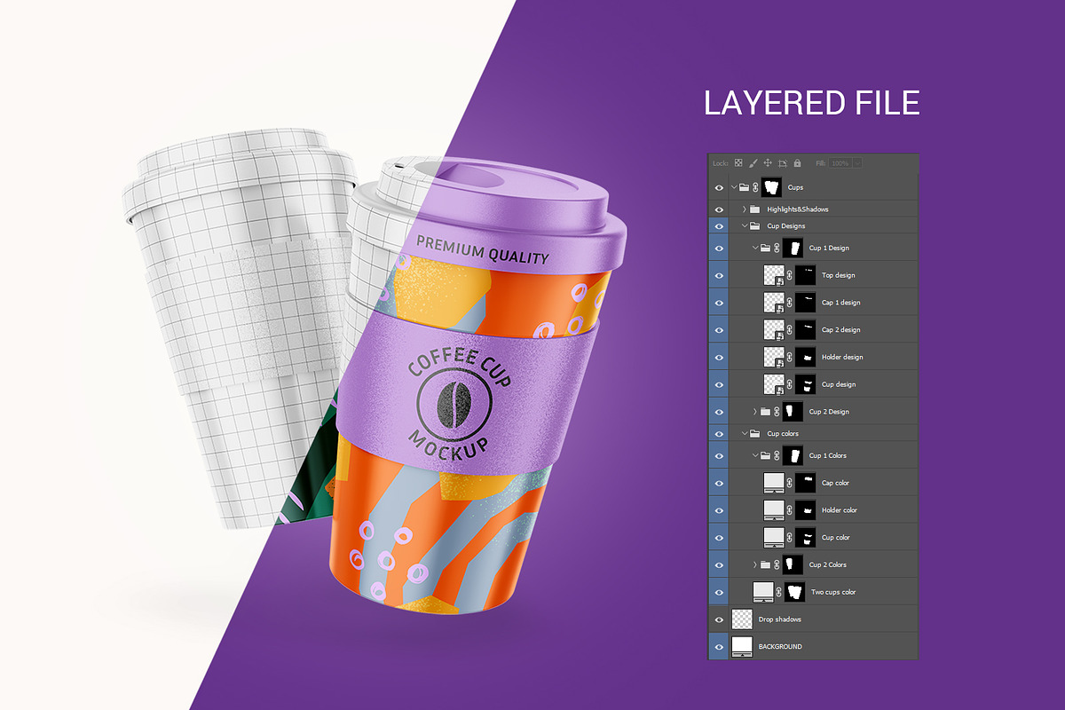 Reusable Coffee Cups Mockup, a Cups & Container Mockup by ShooShooShop (Photo 2 of 5)