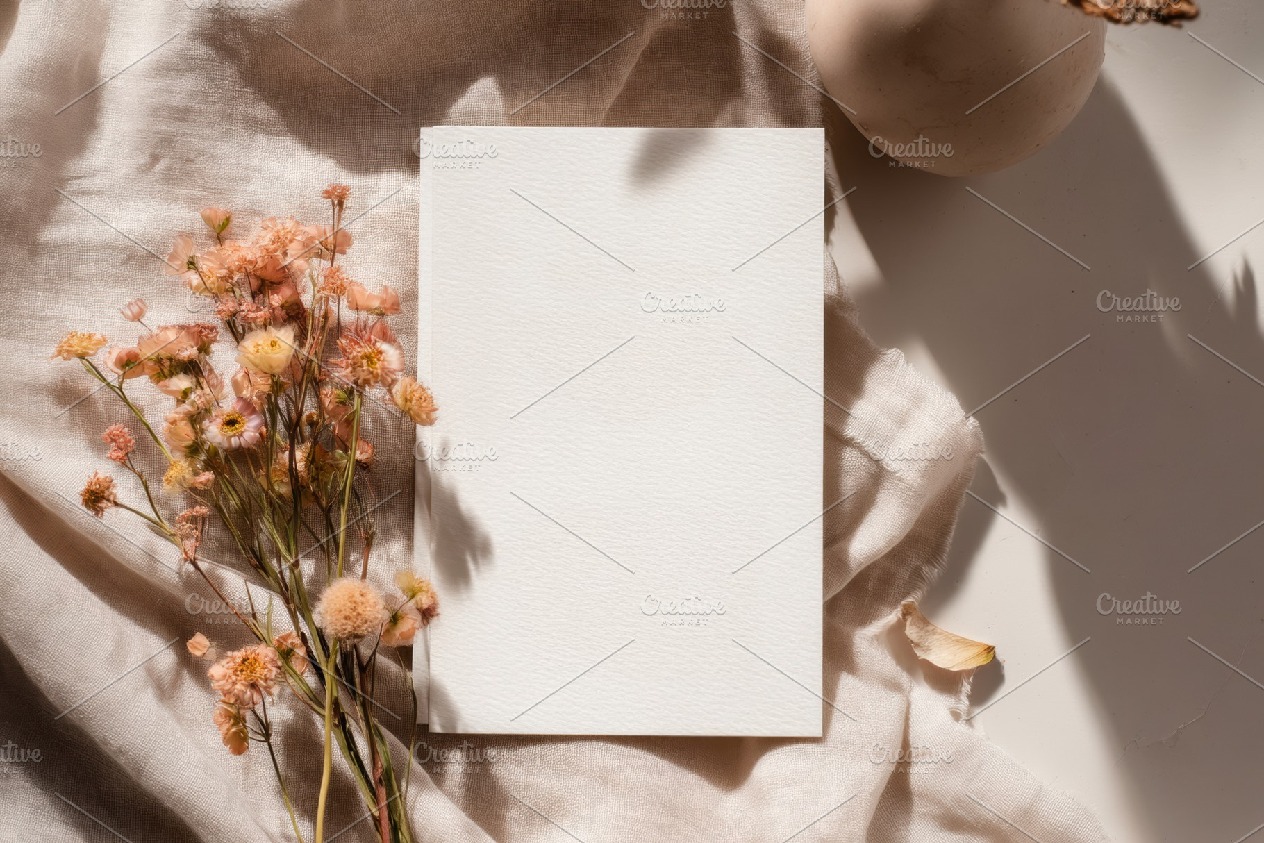 Wedding invitation card mockup, a Background Photo by Virgo Studio